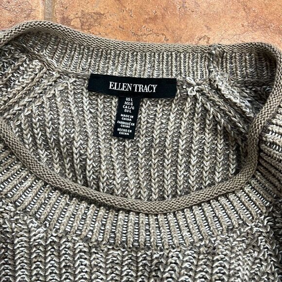 Ellen Tracy Pullover oatmeal marl color Sweater size large - Picture 4 of 7